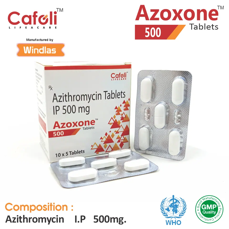 Azithromycin 500mg Tablet at Best Price in PCD Pharmacia Franchise for Antibiotic and Bacterial Infections, Respiratory Infections